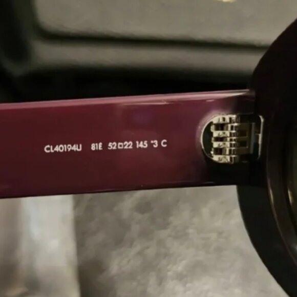 CELINE Triomphe 52MM Oval Sunglasses Violet Burgundy - Picture 6 of 6